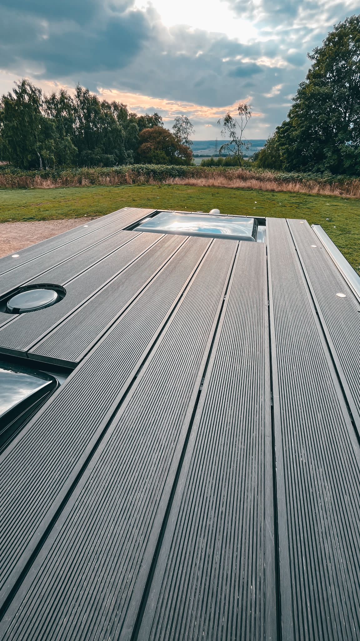 Roof deck with countryside views